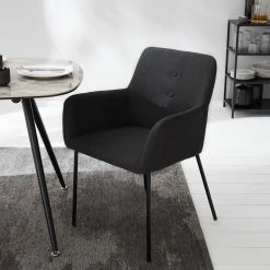 Mørteens Chaises à accoudoirs Mehle - Tissu / Métal - Noir - Anthracite -Chaises Boutique 1000179467 200310 11380400039 MOOD DETAILS P000000001000179467 mood
