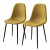 Mørteens Chaise capitonnée Iskmo VI - Tissu / Métal - Imitation noyer - Jaune moutarde - Lot de 2 -Chaises Boutique 1000179471 200121 14403700063 IMAGE P000000001000179471