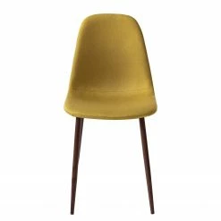 Mørteens Chaise capitonnée Iskmo VI - Tissu / Métal - Imitation noyer - Jaune moutarde - Lot de 2 -Chaises Boutique 1000179471 200121 14403700064 DETAILS P000000001000179471