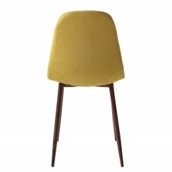 Mørteens Chaise capitonnée Iskmo VI - Tissu / Métal - Imitation noyer - Jaune moutarde - Lot de 2 -Chaises Boutique 1000179471 200121 14403800066 DETAILS P000000001000179471