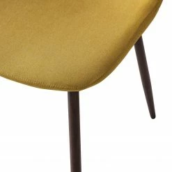 Mørteens Chaise capitonnée Iskmo VI - Tissu / Métal - Imitation noyer - Jaune moutarde - Lot de 2 -Chaises Boutique 1000179471 200121 14403800067 DETAILS P000000001000179471