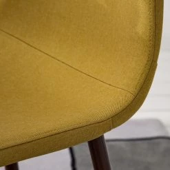 Mørteens Chaise capitonnée Iskmo VI - Tissu / Métal - Imitation noyer - Jaune moutarde - Lot de 2 -Chaises Boutique 1000179471 200122 12294800046 DETAILS P000000001000179471