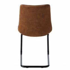 Fredriks Chaise cantilever Kemmel - Microfibre / Métal - Noir - Cognac - Lot de 2 -Chaises Boutique 1000179472 200121 14403900073 DETAILS P000000001000179472