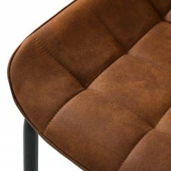Fredriks Chaise cantilever Kemmel - Microfibre / Métal - Noir - Cognac - Lot de 2 -Chaises Boutique 1000179472 200121 14403900075 DETAILS P000000001000179472