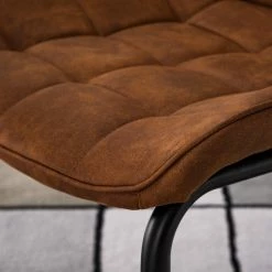 Fredriks Chaise cantilever Kemmel - Microfibre / Métal - Noir - Cognac - Lot de 2 -Chaises Boutique 1000179472 200122 12294800051 DETAILS P000000001000179472