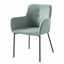 Mørteens Chaises à accoudoirs Mehle - Tissu / Métal - Noir - Vert menthe