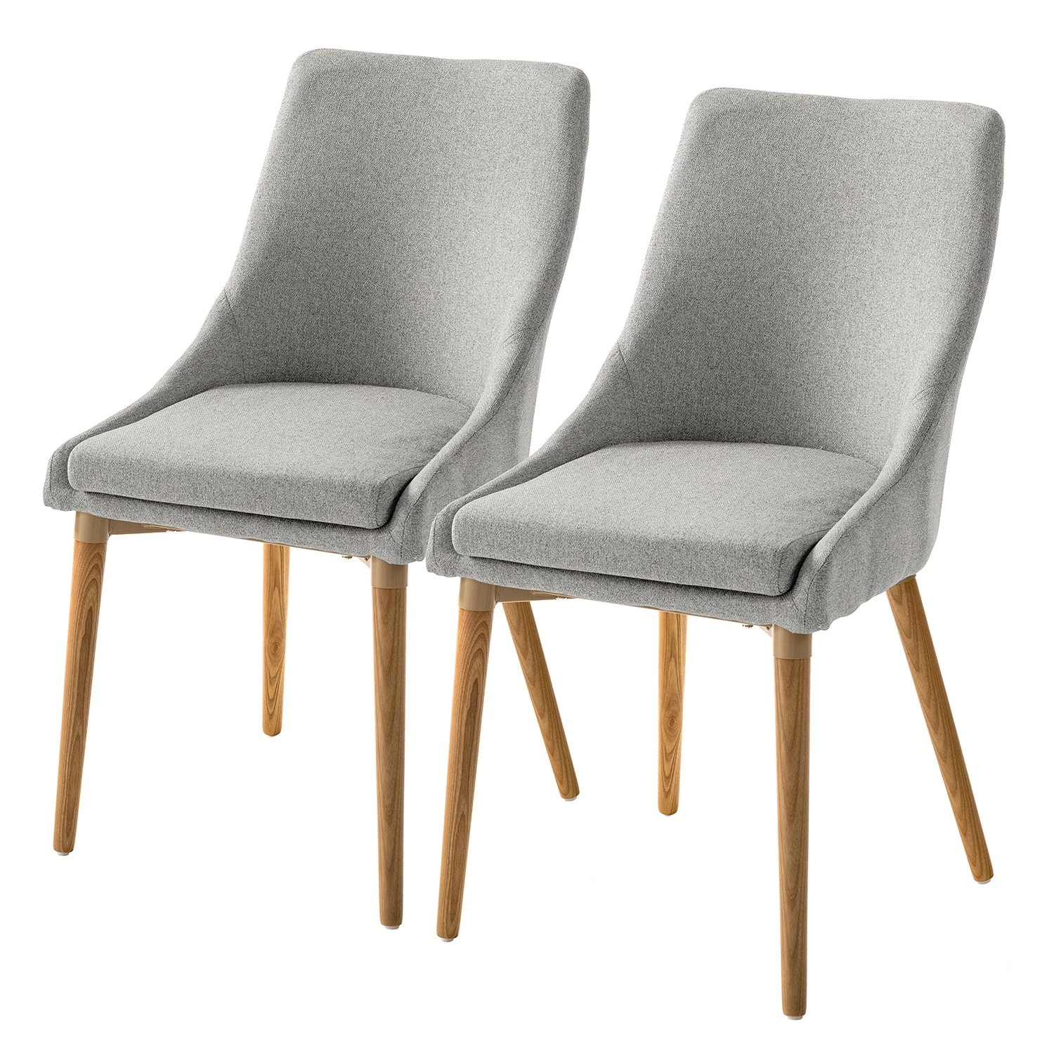 Mørteens Chaises Brea (lot de 2) - Tissu / Frêne massif - Frêne - Gris clair 3 Mørteens Chaises Brea (lot de 2) - Tissu / Frêne massif - Frêne - Gris clair