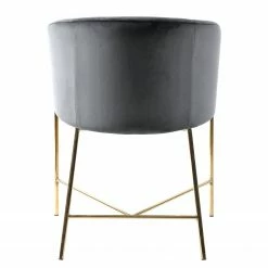 Jack & Alice Chaise à accoudoirs Norwen II - Velours/ Métal - Gris foncé -Chaises Boutique 1000184094 190812 13043500047 DETAILS P000000001000184094