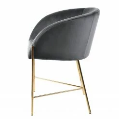 Jack & Alice Chaise à accoudoirs Norwen II - Velours/ Métal - Gris foncé -Chaises Boutique 1000184094 190812 13043500048 DETAILS P000000001000184094