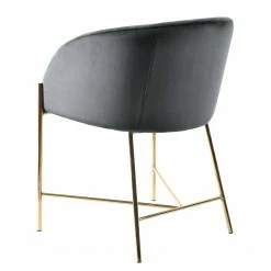 Jack & Alice Chaise à accoudoirs Norwen II - Velours/ Métal - Gris foncé -Chaises Boutique 1000184094 190812 13043500049 DETAILS P000000001000184094