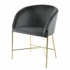Jack & Alice Chaise à accoudoirs Norwen II - Velours/ Métal - Gris foncé -Chaises Boutique 1000184094 190816 11213000001 IMAGE P000000001000184094