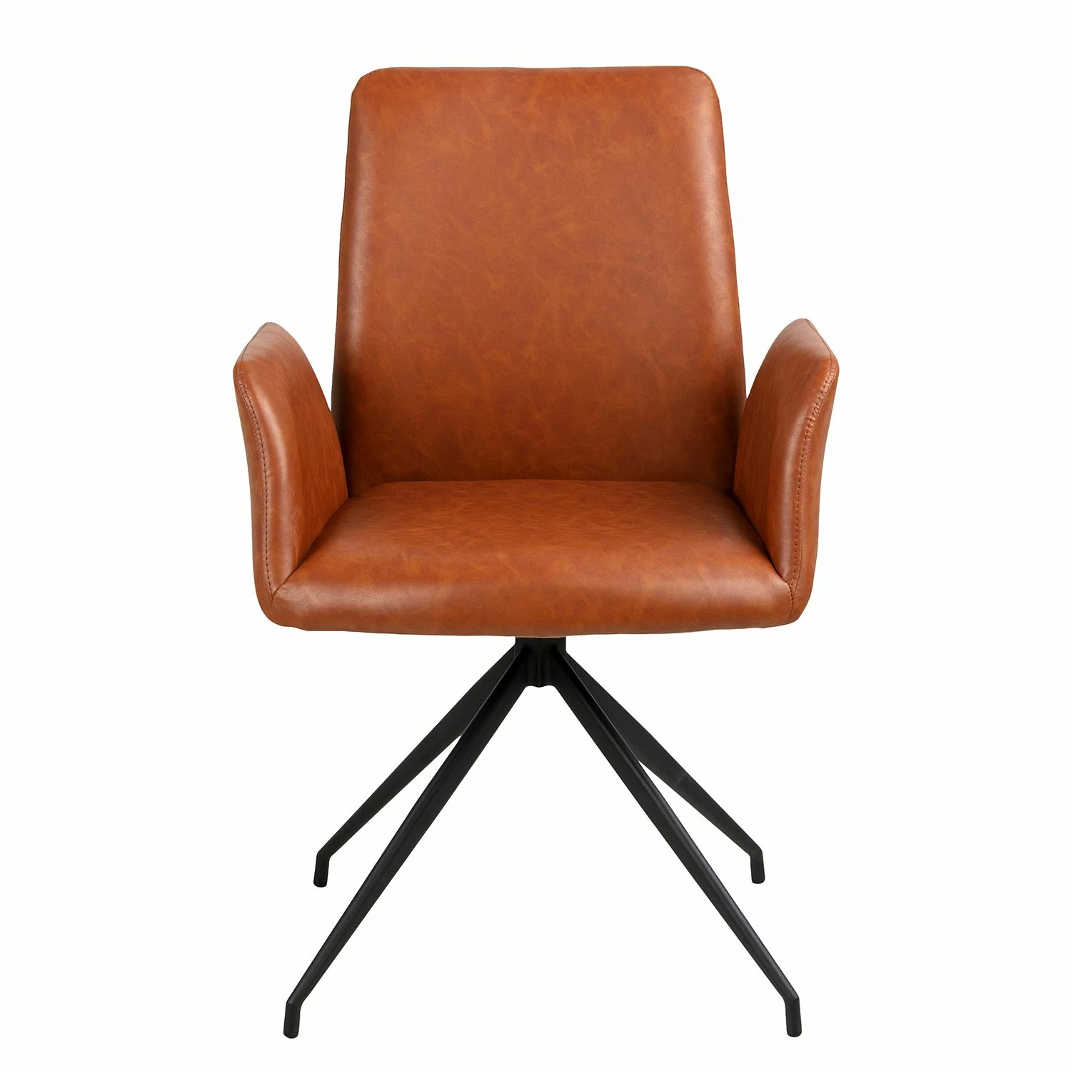 Fredriks Chaise à accoudoirs Mailly II - rotatif - Imitation cuir / Acier - Marron / Noir 5 Fredriks Chaise à accoudoirs Mailly II - rotatif - Imitation cuir / Acier - Marron / Noir – Image 3