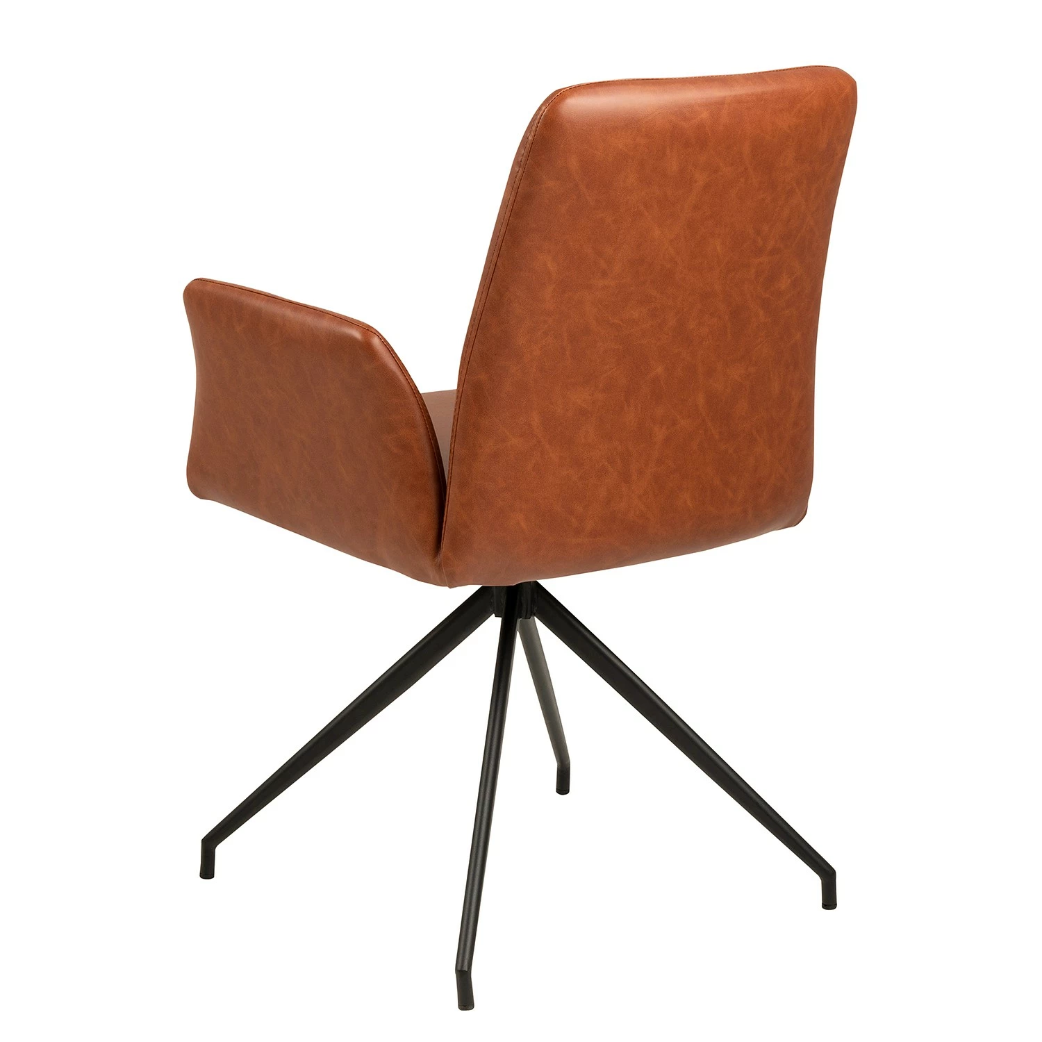 Fredriks Chaise à accoudoirs Mailly II - rotatif - Imitation cuir / Acier - Marron / Noir 8 Fredriks Chaise à accoudoirs Mailly II - rotatif - Imitation cuir / Acier - Marron / Noir – Image 6