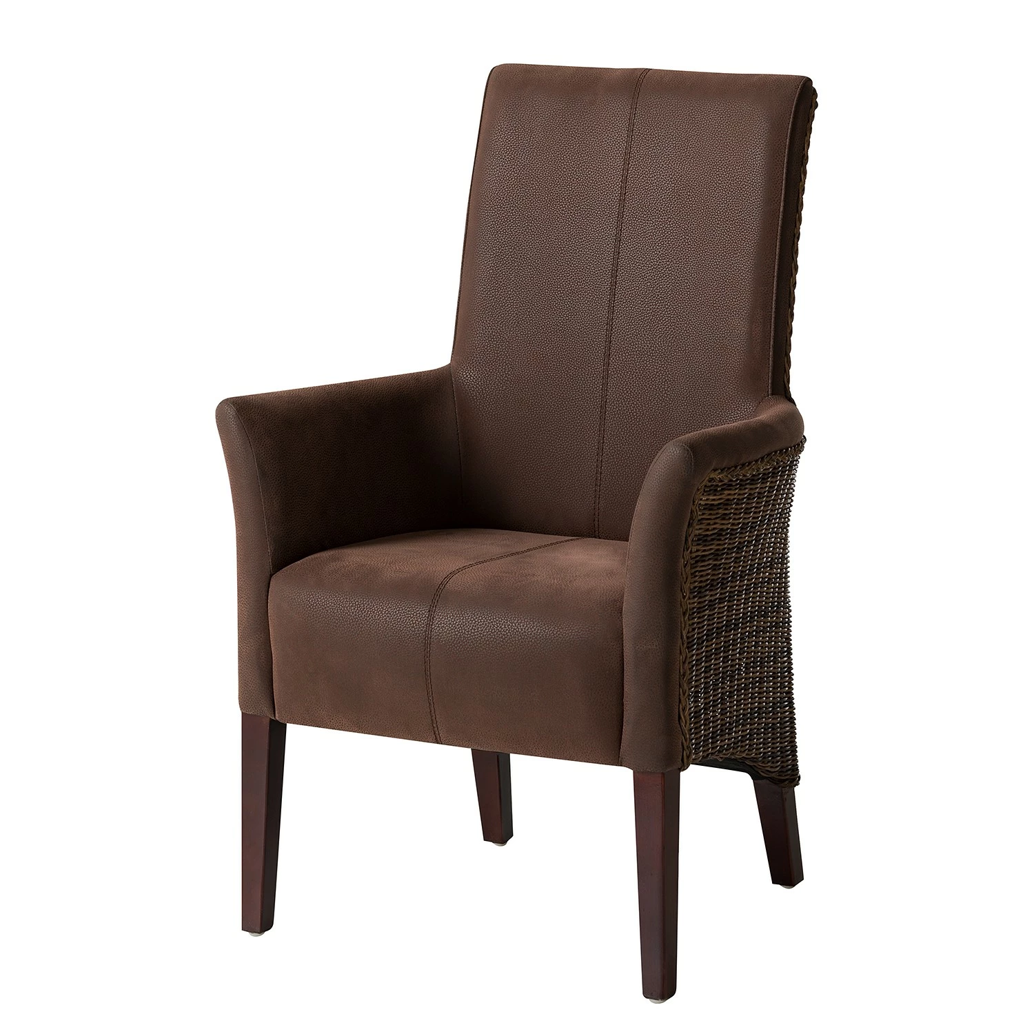 Ars Natura Chaises à accoudoirs Esquina - Imitation cuir / Rotin - Marron vintage / Marron clair chiné 3 Ars Natura Chaises à accoudoirs Esquina - Imitation cuir / Rotin - Marron vintage / Marron clair chiné