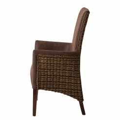 Ars Natura Chaises à accoudoirs Esquina - Imitation cuir / Rotin - Marron vintage / Marron clair chiné 19 Ars Natura Chaises à accoudoirs Esquina - Imitation cuir / Rotin - Marron vintage / Marron clair chiné -Chaises Boutique 1000184165 200206 10111300007 DETAILS P000000001000184165