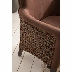 Ars Natura Chaises à accoudoirs Esquina - Imitation cuir / Rotin - Marron vintage / Marron clair chiné 26 Ars Natura Chaises à accoudoirs Esquina - Imitation cuir / Rotin - Marron vintage / Marron clair chiné -Chaises Boutique 1000184165 200317 14293400003 DETAILS P000000001000184165