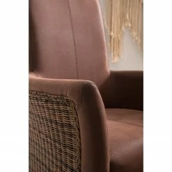 Ars Natura Chaises à accoudoirs Esquina - Imitation cuir / Rotin - Marron vintage / Marron clair chiné 27 Ars Natura Chaises à accoudoirs Esquina - Imitation cuir / Rotin - Marron vintage / Marron clair chiné -Chaises Boutique 1000184165 200317 14293500004 DETAILS P000000001000184165