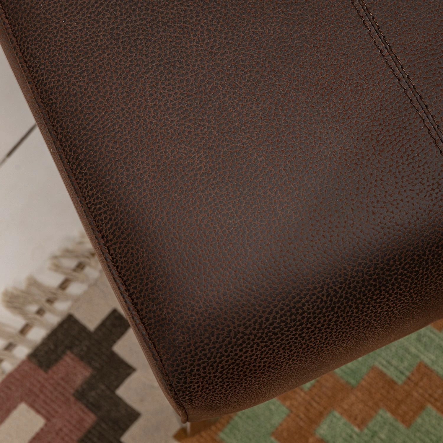 Ars Natura Chaises Julio (lot de 2) - Imitation cuir / Rotin - Marron vintage / Marron clair chiné 13 Ars Natura Chaises Julio (lot de 2) - Imitation cuir / Rotin - Marron vintage / Marron clair chiné – Image 11