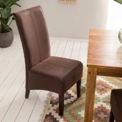 Ars Natura Chaises Julio (lot de 2) - Imitation cuir / Rotin - Marron vintage / Marron clair chiné 16 Ars Natura Chaises Julio (lot de 2) - Imitation cuir / Rotin - Marron vintage / Marron clair chiné -Chaises Boutique 1000184166 200317 14454500005 MOOD DETAILS P000000001000184166 mood