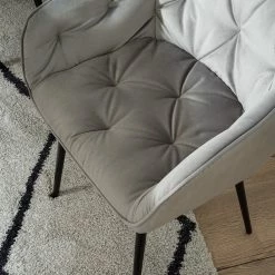 Jack & Alice Chaises à accoudoirs Tilly - Velours / Métal - Noir - Gris -Chaises Boutique 1000184190 200414 13030700003 DETAILS P000000001000184190