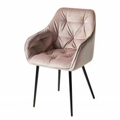 Jack & Alice Chaises à accoudoirs Tilly - Velours / Métal - Noir - Rose vieilli -Chaises Boutique 1000184191 200207 09400800031 DETAILS P000000001000184191