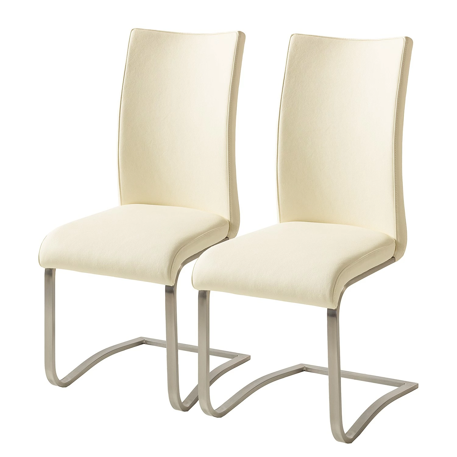 Fredriks Chaises Marco - Cuir Gyda: Créme - Lot de 2 3 Fredriks Chaises Marco - Cuir Gyda: Créme - Lot de 2