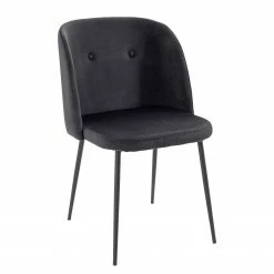 Jack & Alice Chaises Hollis (lot de 2) - Velours / Métal - Noir - Noir -Chaises Boutique 1000189811 210119 17035500002 DETAILS P000000001000189811