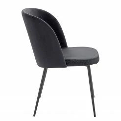 Jack & Alice Chaises Hollis (lot de 2) - Velours / Métal - Noir - Noir -Chaises Boutique 1000189811 210119 17035700003 DETAILS P000000001000189811