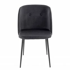 Jack & Alice Chaises Hollis (lot de 2) - Velours / Métal - Noir - Noir -Chaises Boutique 1000189811 210119 17035900004 DETAILS P000000001000189811