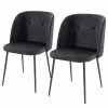 Jack & Alice Chaises Hollis (lot de 2) - Velours / Métal - Noir - Noir -Chaises Boutique 1000189811 220322 010 IMAGE P000000001000189811