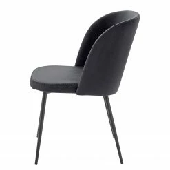 Jack & Alice Chaises Hollis (lot de 2) - Velours / Métal - Noir - Noir -Chaises Boutique 1000189811 220322 030 DETAILS P000000001000189811