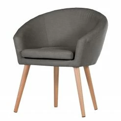 Mørteens Chaises à accoudoirs Tippytoe - Velours / Hêtre massif - Hêtre - Anthracite