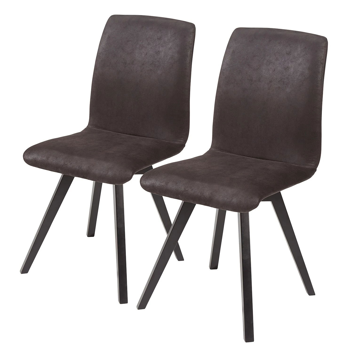 Schösswender Chaises Karla II (lot de 2) - Imitation cuir / Hêtre verni - Marron 3 Schösswender Chaises Karla II (lot de 2) - Imitation cuir / Hêtre verni - Marron