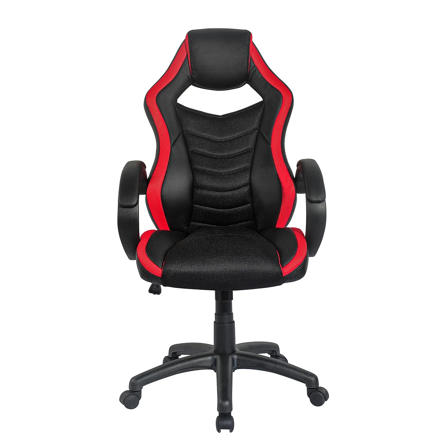 Furnitive Chaise gamer Orgon - Imitation cuir et mesh / Matière plastique - Noir / Rouge 4 Furnitive Chaise gamer Orgon - Imitation cuir et mesh / Matière plastique - Noir / Rouge – Image 2