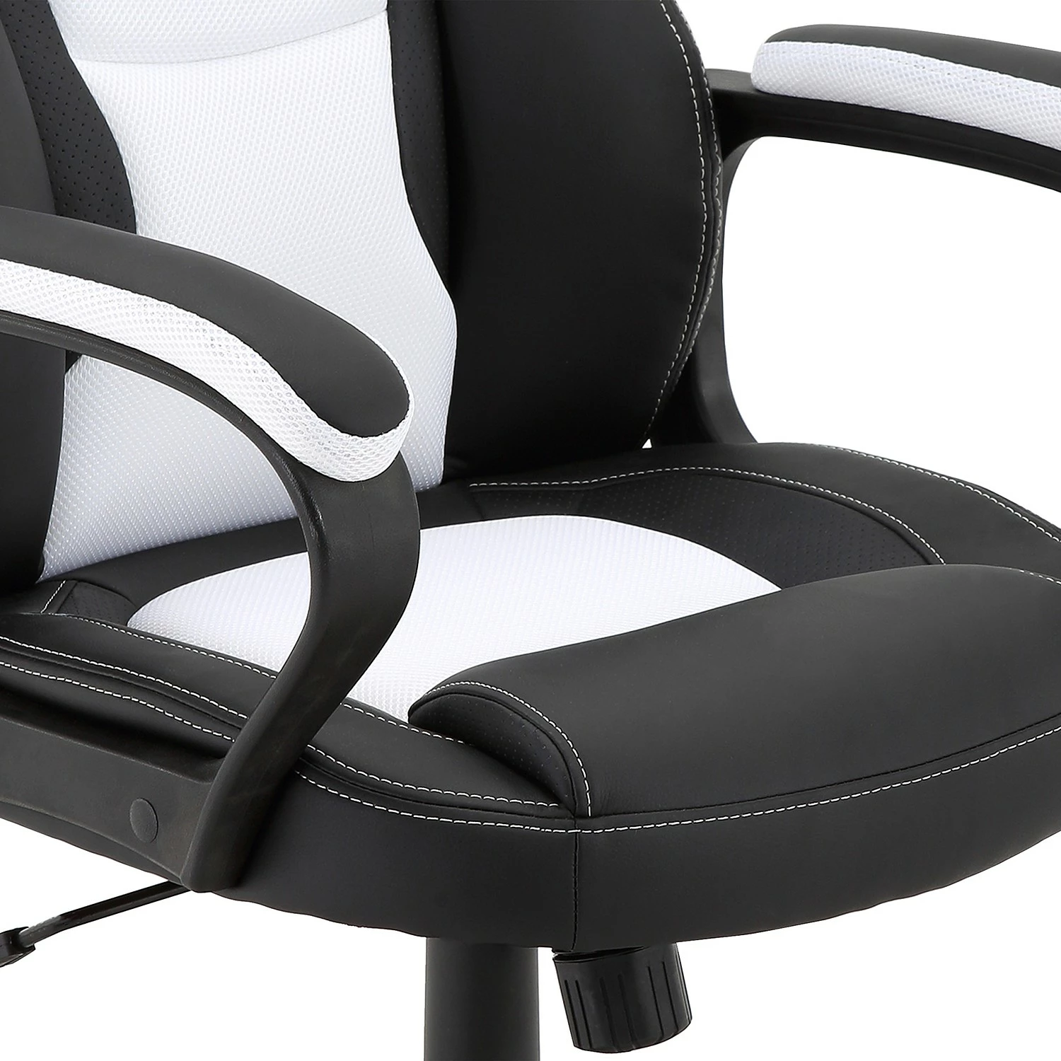 Furnitive Chaise gamer Murol - Imitation cuir et mesh / Matière plastique - Blanc / Noir 6 Furnitive Chaise gamer Murol - Imitation cuir et mesh / Matière plastique - Blanc / Noir – Image 4