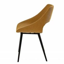 Norrwood Chaises capitonnées Hardy (lot de 2) - Tissu / Métal - Noir - Jaune moutarde -Chaises Boutique 1000200219 200206 07392400036 DETAILS P000000001000200219