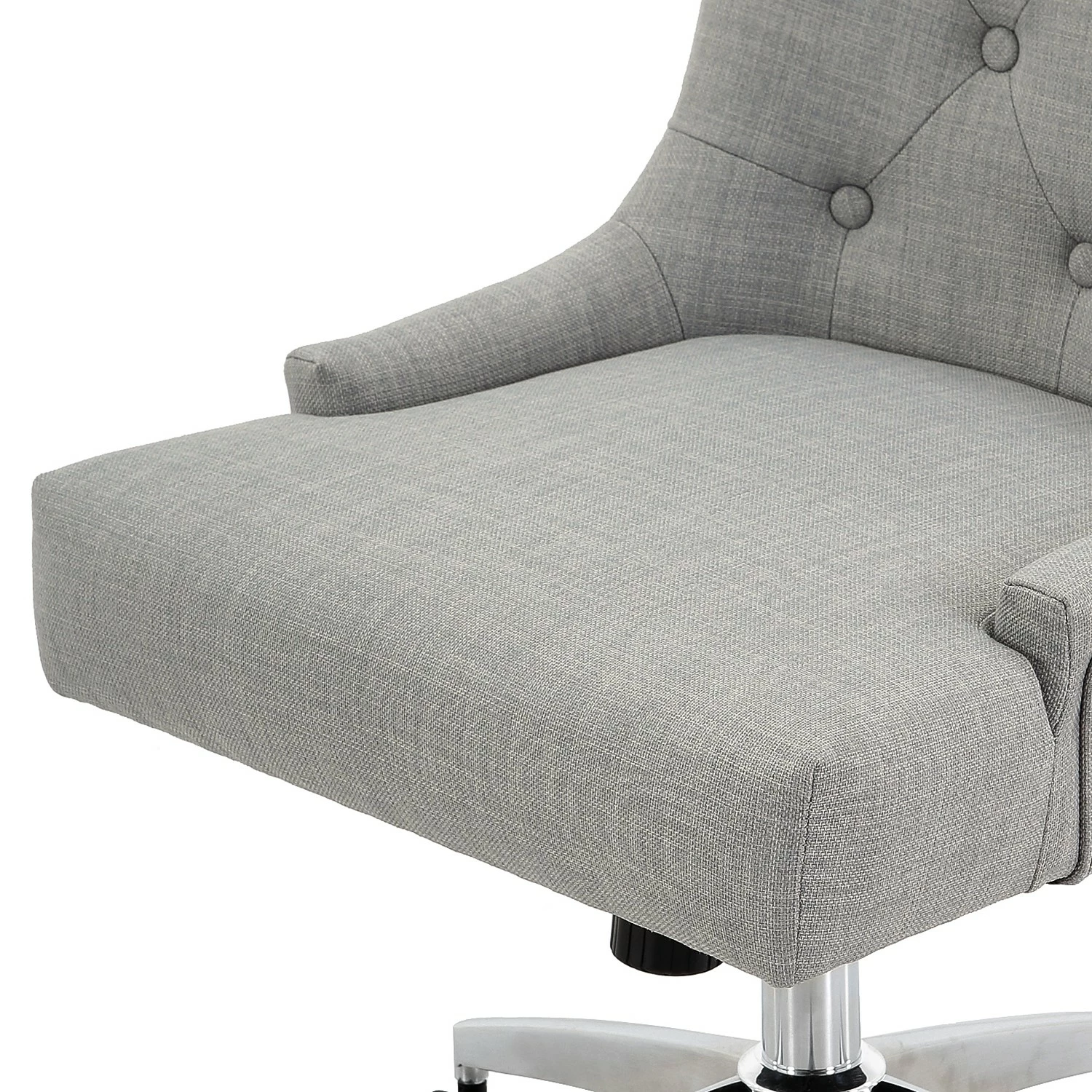 Maison Belfort Chaise de bureau Caney - Tissage à plat / Métal - Gris clair / Chrome 5 Maison Belfort Chaise de bureau Caney - Tissage à plat / Métal - Gris clair / Chrome – Image 3