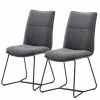 Fredriks Chaises Hesket (lot de 2) - Chenille / Acier - Anthracite - Noir -Chaises Boutique 1000201154 200206 07424700076 IMAGE P000000001000201154