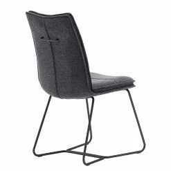 Fredriks Chaises Hesket (lot de 2) - Chenille / Acier - Anthracite - Noir -Chaises Boutique 1000201154 200206 07424700077 DETAILS P000000001000201154