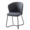 Mørteens Chaises à accoudoirs Tulia - Tissu / Acier - Gris foncé / Noir -Chaises Boutique 1000205089 201013 18325900001 IMAGE P000000001000205089
