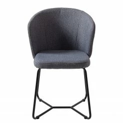 Mørteens Chaises à accoudoirs Tulia - Tissu / Acier - Gris foncé / Noir -Chaises Boutique 1000205089 201013 18330000002 DETAILS P000000001000205089