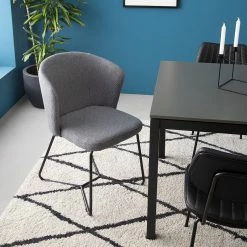 Mørteens Chaises à accoudoirs Tulia - Tissu / Acier - Gris foncé / Noir -Chaises Boutique 1000205089 201130 09444900002 MOOD DETAILS P000000001000205089 mood