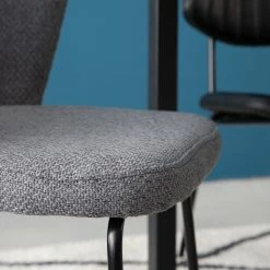 Mørteens Chaises à accoudoirs Tulia - Tissu / Acier - Gris foncé / Noir -Chaises Boutique 1000205089 201130 09444900004 DETAILS P000000001000205089