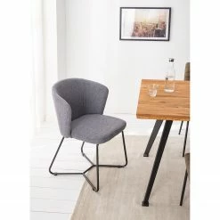 Mørteens Chaises à accoudoirs Tulia - Tissu / Acier - Gris foncé / Noir -Chaises Boutique 1000205089 210129 13285600002 MOOD DETAILS P000000001000205089 mood