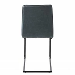 Mørteens Chaises cantilever Lylen (lot de 2) - Imitation cuir / Acier - Noir - Bleu vintage -Chaises Boutique 1000205096 201022 13511300004 DETAILS P000000001000205096