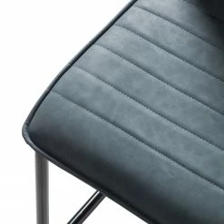 Mørteens Chaises cantilever Lylen (lot de 2) - Imitation cuir / Acier - Noir - Bleu vintage -Chaises Boutique 1000205096 201022 13511600007 DETAILS P000000001000205096
