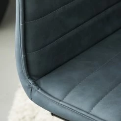 Mørteens Chaises cantilever Lylen (lot de 2) - Imitation cuir / Acier - Noir - Bleu vintage -Chaises Boutique 1000205096 201118 12545300004 DETAILS P000000001000205096