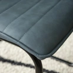 Mørteens Chaises cantilever Lylen (lot de 2) - Imitation cuir / Acier - Noir - Bleu vintage -Chaises Boutique 1000205096 201118 12545700006 DETAILS P000000001000205096