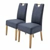 Ars Natura Chaises capitonnées Paki (lot de 2) - Imitation cuir / Chêne massif - Chêne / Bleu nuit 1 Ars Natura Chaises capitonnées Paki (lot de 2) - Imitation cuir / Chêne massif - Chêne / Bleu nuit -Chaises Boutique 1000207571 200318 13323100007 IMAGE P000000001000207571