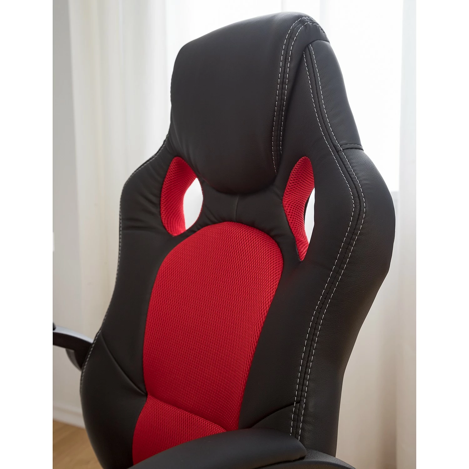 Furnitive Chaise gamer Livaro - Imitation cuir et mesh / Matière plastique - Noir / Rouge 13 Furnitive Chaise gamer Livaro - Imitation cuir et mesh / Matière plastique - Noir / Rouge – Image 11